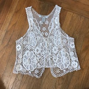 American Rag Crochet Vest. Boho Lace Open Vest